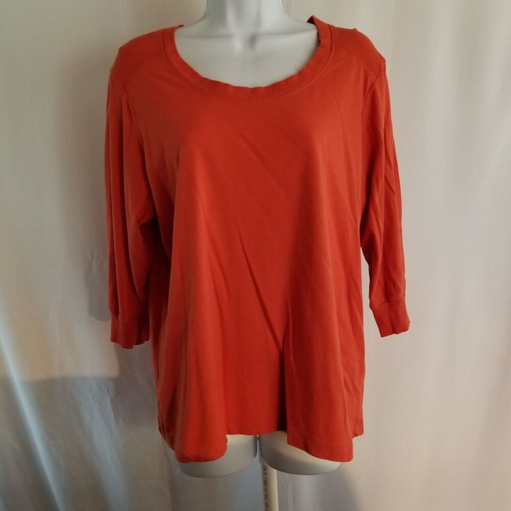 The Jersey Tee Women's Orange Knit T-Shirt by Avenue Size 18 / 20
